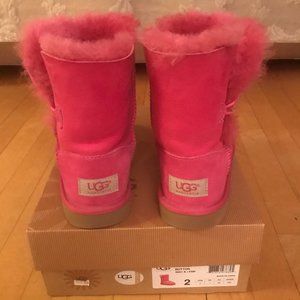 Ugg Kids Pink Bailey Button Boot (Authentic) Sz 2